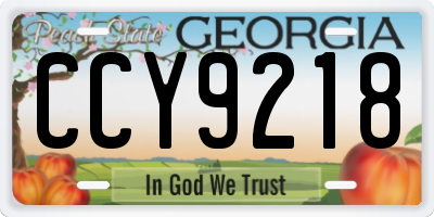 GA license plate CCY9218