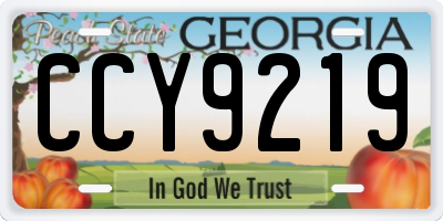 GA license plate CCY9219