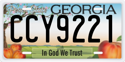 GA license plate CCY9221