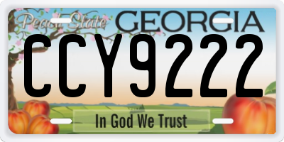 GA license plate CCY9222