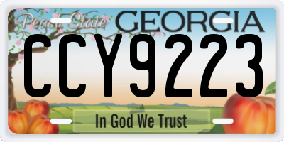 GA license plate CCY9223