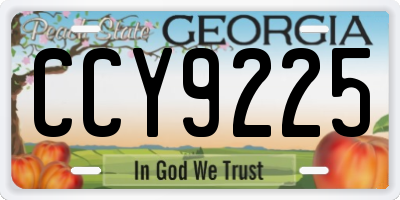 GA license plate CCY9225