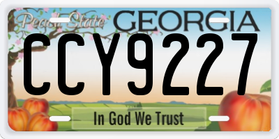 GA license plate CCY9227