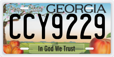 GA license plate CCY9229