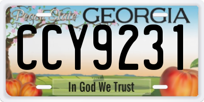 GA license plate CCY9231