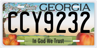 GA license plate CCY9232