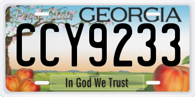 GA license plate CCY9233
