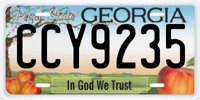 GA license plate CCY9235