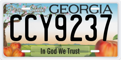 GA license plate CCY9237