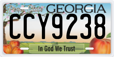 GA license plate CCY9238
