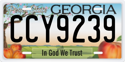 GA license plate CCY9239