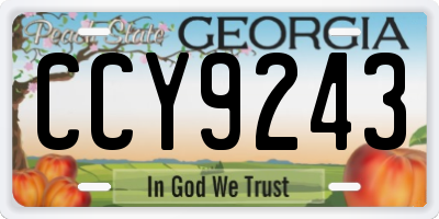 GA license plate CCY9243