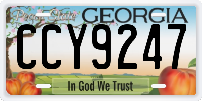 GA license plate CCY9247