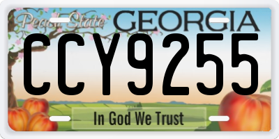 GA license plate CCY9255
