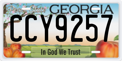 GA license plate CCY9257