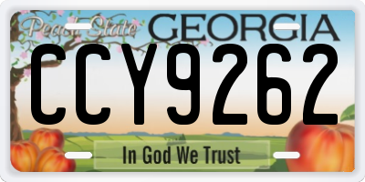 GA license plate CCY9262