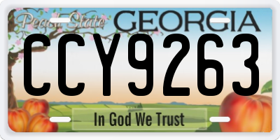 GA license plate CCY9263