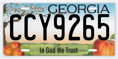 GA license plate CCY9265
