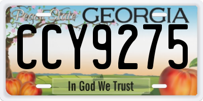 GA license plate CCY9275