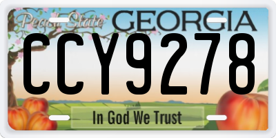 GA license plate CCY9278
