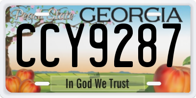 GA license plate CCY9287