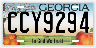 GA license plate CCY9294