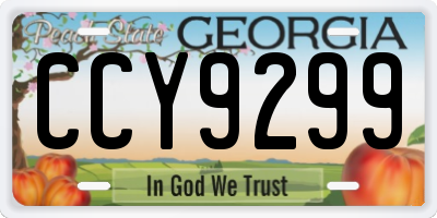 GA license plate CCY9299