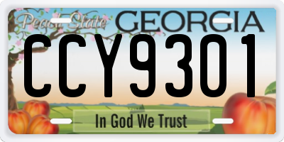 GA license plate CCY9301