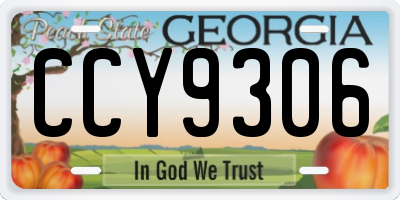 GA license plate CCY9306
