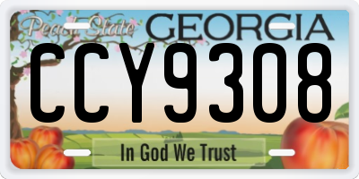 GA license plate CCY9308