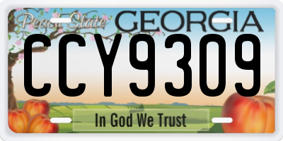 GA license plate CCY9309