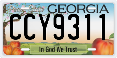 GA license plate CCY9311