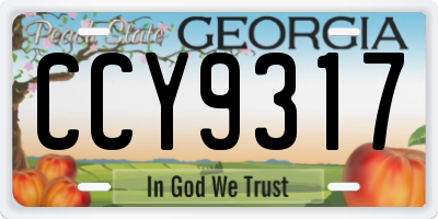 GA license plate CCY9317