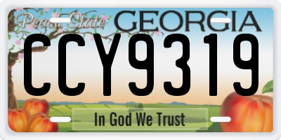 GA license plate CCY9319
