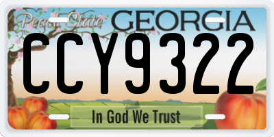 GA license plate CCY9322