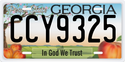 GA license plate CCY9325