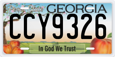 GA license plate CCY9326