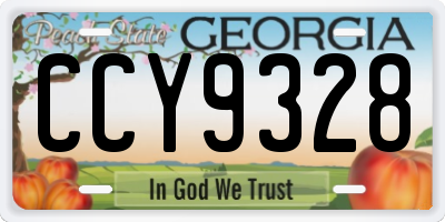 GA license plate CCY9328