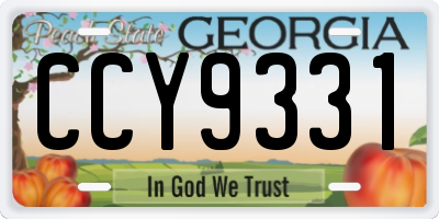 GA license plate CCY9331
