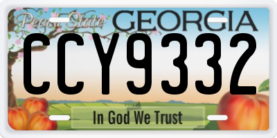 GA license plate CCY9332