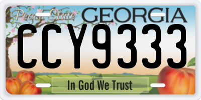 GA license plate CCY9333