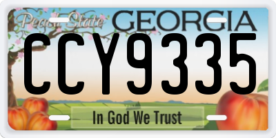 GA license plate CCY9335