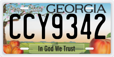GA license plate CCY9342