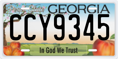 GA license plate CCY9345
