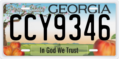 GA license plate CCY9346