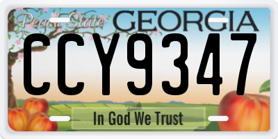 GA license plate CCY9347
