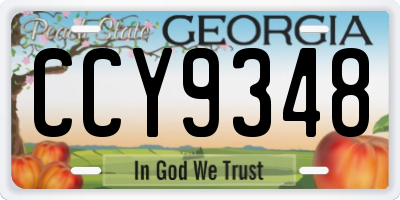 GA license plate CCY9348