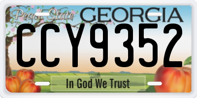 GA license plate CCY9352
