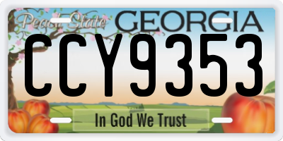 GA license plate CCY9353