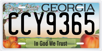 GA license plate CCY9365